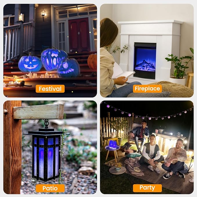 Hompavo 【Upgraded Flame Lights with Remote, Timer, 4-Mode Rechargeable | Waterproof LED Battery Operated Flameless Candles, Pillar Flickering Lanterns for Room Patio Wedding Party Halloween Decor, 2