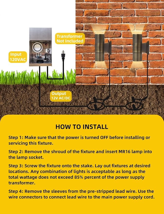 COLOER Brass Outdoor Cylinder Wall Lights(Bronze 6.875" H x 4.25" W) with 5W LED MR16, 12V Low Voltage Porch Light in 2 Lights, 2700K Up Down Lights, Outside Light for House Porch Patio Door