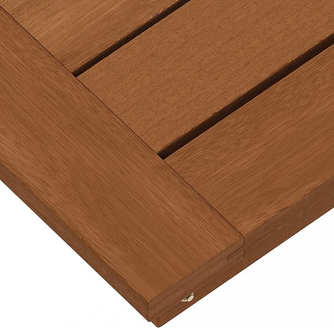 Furinno FG18556 Tioman Hardwood Patio Furniture Outdoor Folding Table Small, Natural