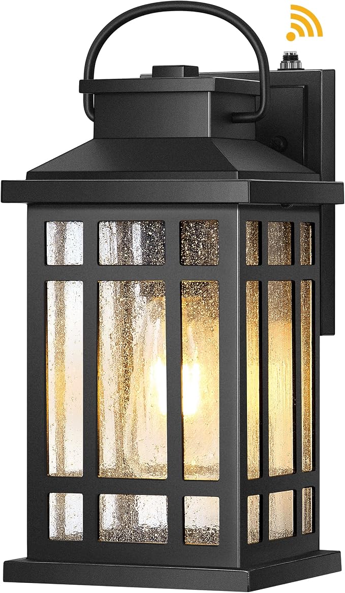 Outdoor Wall Lights Wall Mount, Dusk to Dawn Outdoor Lighting with Tempered Sleed Glass, Anti-Rust Black Outdoor Light Fixture, Modern Outside Porch Lights for House, Patio Exterior Wall Sconce