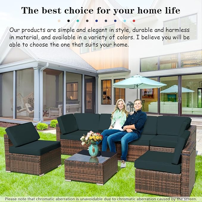 14 Piece Outdoor Patio Cushion Covers, Dark Grey | Replacement, Cushion Slipcovers, Water-Resistant, With Zipper