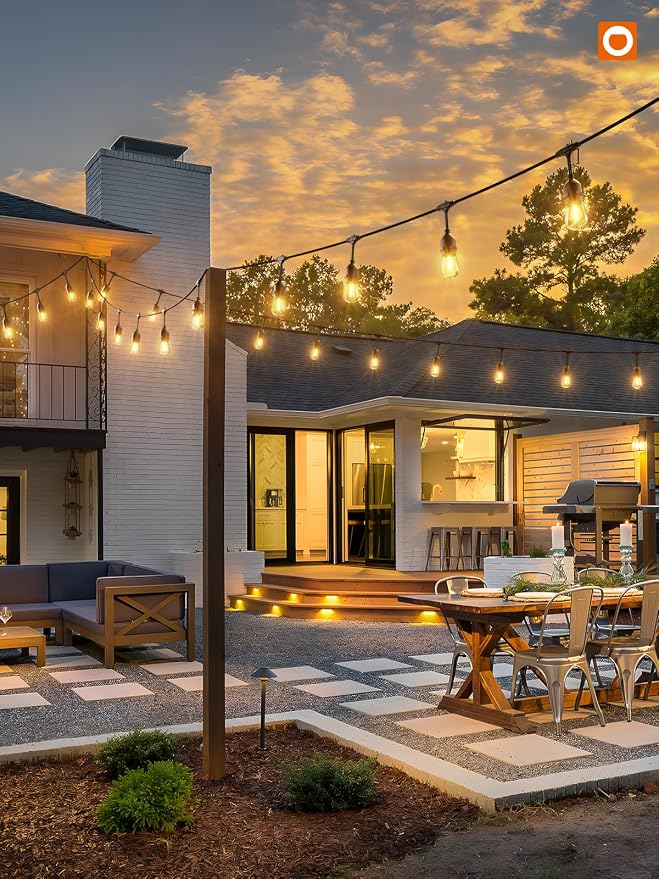 addlon LED Outdoor String Lights 96FT(48*2) Edison Vintage Weatherproof ETL | Commercial Grade Strand with Shatterproof Bulbs, Decorative Hanging Lights for Patio Backyard Garden Cafe Bistro Deck