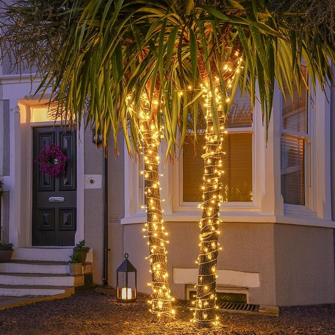 JMEXSUSS 100 LED String Lights Indoor Bedroom Warm White Christmas Lights | 8 Modes Plug in Classroom Lights, 33 ft Connectable Room Fairy Twinkle Light Outdoor for Mirror Room Home Garden Xmas Tree