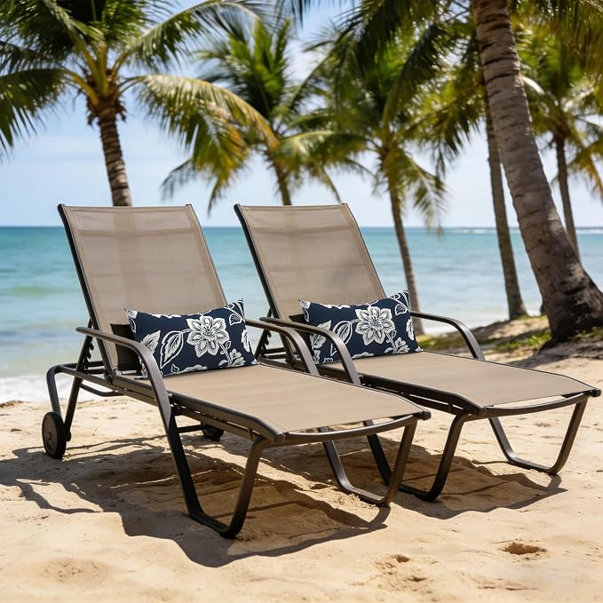 LVTXIII Set of 2 Patio Lumbar Pillow Covers ONLY, 12" x 20" Fade Resistant Outdoor Lumbar Pillow Cases,Decorative Garden Lumbar Cushion Covers for Patio Coach Sofa Use, Elegant Vines Navy