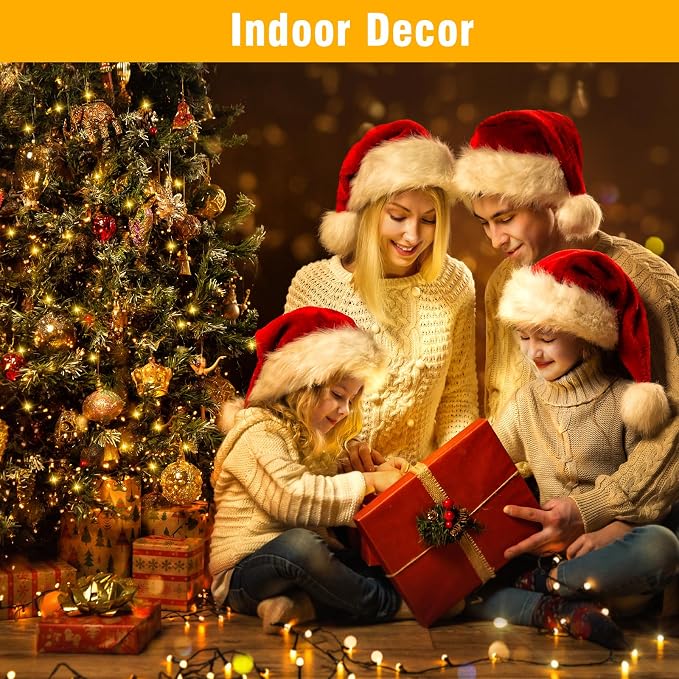 Nisocy LED Christmas Connectable String Lights Outdoor Waterproof – Warm White Fairy Lights with Plug, Tree Lights for Patio, Garden, Bedroom, Wedding, Party, Decor (66FT)