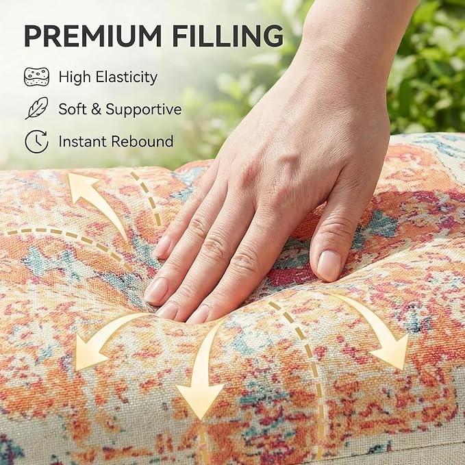 JMGBird Outdoor Pillow Covers with Inserts 12x20 Outdoor Lumbar Pillow | Boho pillows Decorative Throw Pillows Water Resistant ,Outdoor throw pillow