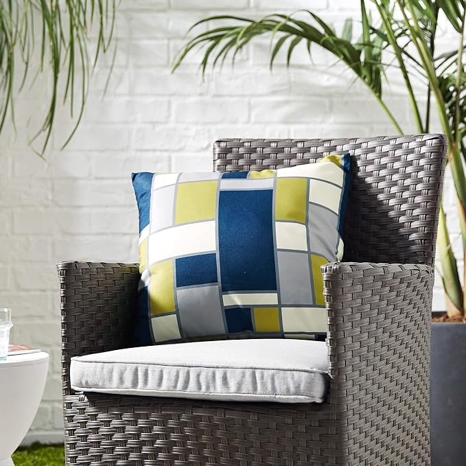 Modway Outdoor Indoor All Weather Patio Throw Pillow in Rectangle