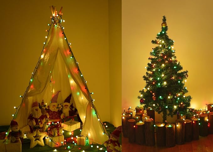 Fairy Globe String Lights - 70 LED, 19FT, Multicolor - UL Certified for Indoor/Outdoor Use - Christmas, Bedroom, Party, Tree, Holiday Decor