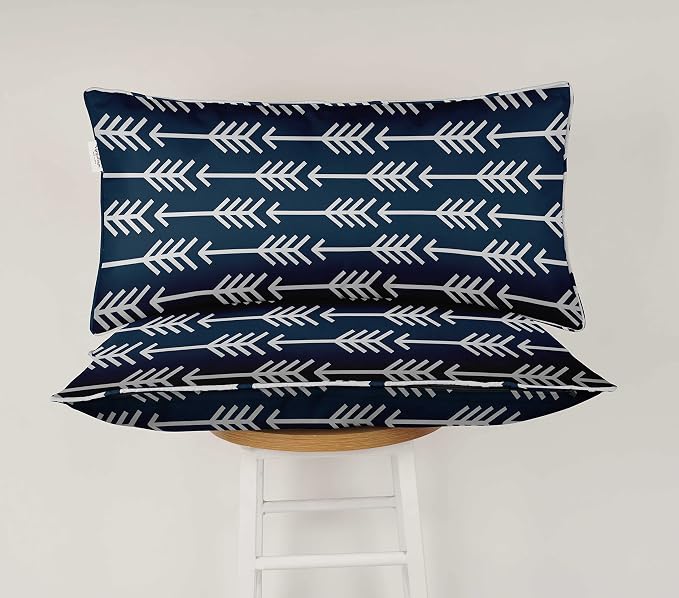 Indoor/Outdoor Polyester Fabric Lumbar Pillow Cover, All-Weather Waterproof Rectangular Cushion Case for Patio Furniture, 16 x 24 Set of 2 - Arrow-64