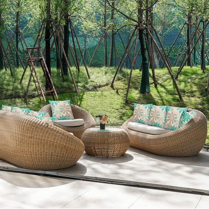 JMGBird Outdoor Pillows Pack of 2 Water-Repellent Throw Pillows with Insert 18×18 Inch Decorative Pillows for Home Furniture Patio Coach Sofa