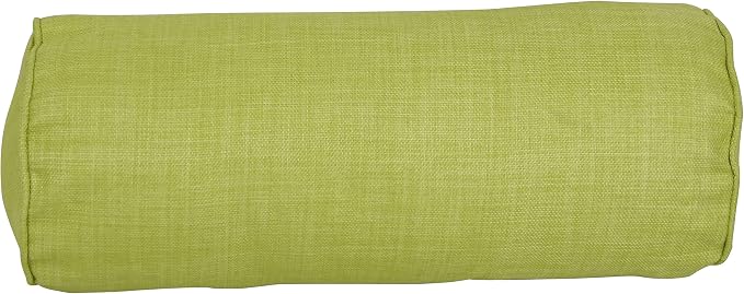 Blazing Needles Indoor/Outdoor Corded Bolster Pillow, 20" x 8", Lime 2 Count