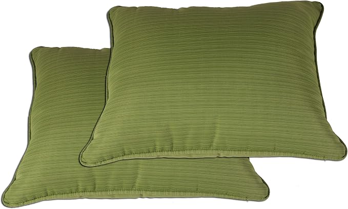 Comfort Classics Inc. Outdoor/Indoor Patio Throw Pillow,in Spun Polyester Olive Green (Set of 2) 27x23x5