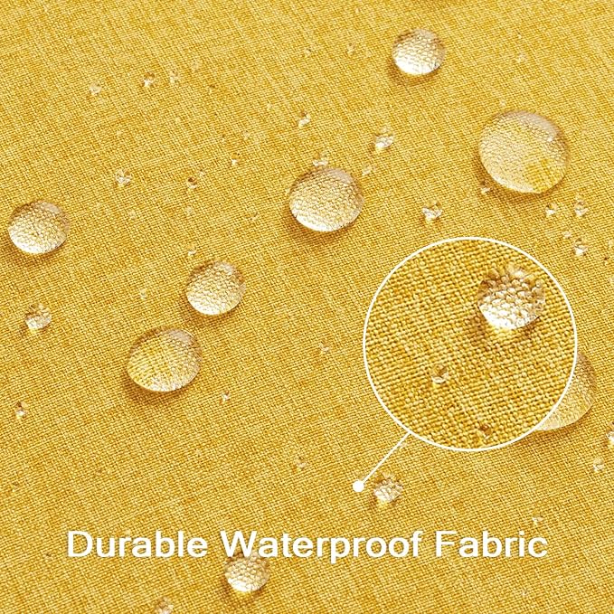 ANRODUO Outdoor Waterproof Pillow Covers for Patio 12x20 Yellow Set of 2 | Outdoor Pillow Covers for Patio Furniture, Decorative Linen Cushion Sham, Outside Lumbar Pillowcase for Garden Balcony Decor