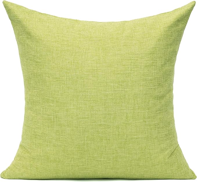 All Smiles Light Green Pillow Covers Solid Set of 2 Patio Pillows for Sofa Bed Couch 20x20 Grass Cushion Outdoor Decorations Throw Pillowcase Square