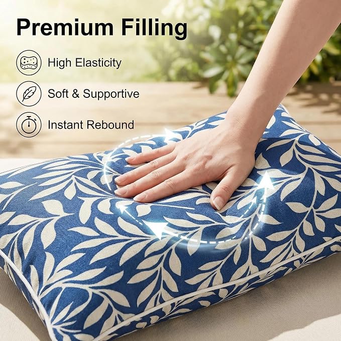 JMGBird Waterproof Outdoor Pillow Covers with Inserts Included | 12×20 Outdoor Patio Pillows Outdoor Throw Pillow for Furniture, Patio, Couch