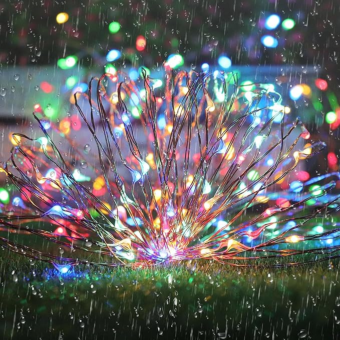 Joomer Solar Fairy Lights, 2-Pack Total 80FT 240LED Lights, Multicolor | Silver Wire, Solar String Light Waterproof 8 Lighting Modes for Patio Fence Party Garden Yard Home Outdoor Decoration