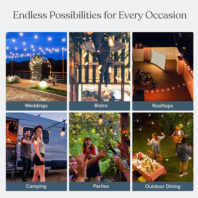 Brightech Ambience Pro Solar String Lights, Commercial Grade 27 ft
