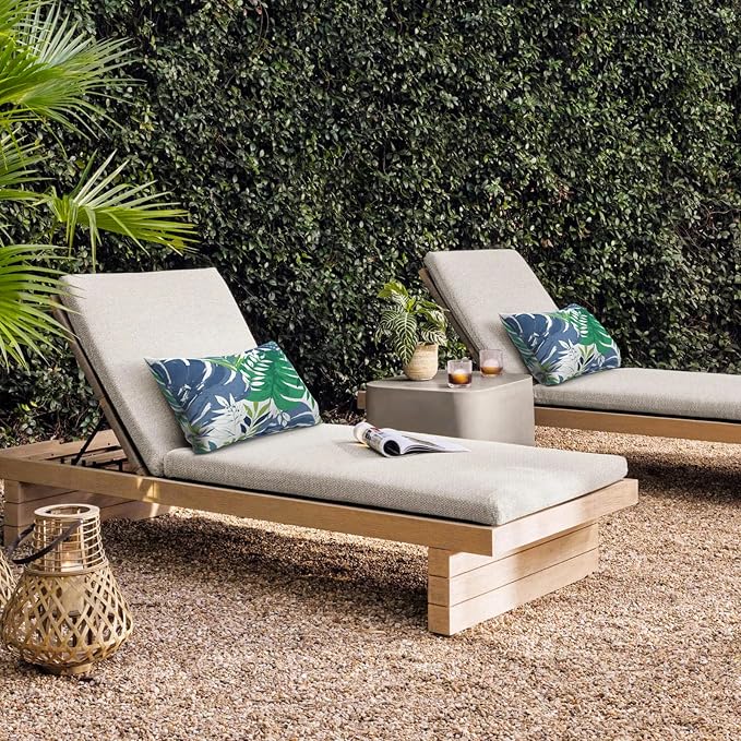 DYTXIII Pack of 2 Waterproof Outdoor Lumbar Pillow with Inserts, 12x20 in Rectangle Decorative Patio Throw Pillow for Home, Sofa,Bench and Patio Furniture, Islamorada Blue Green