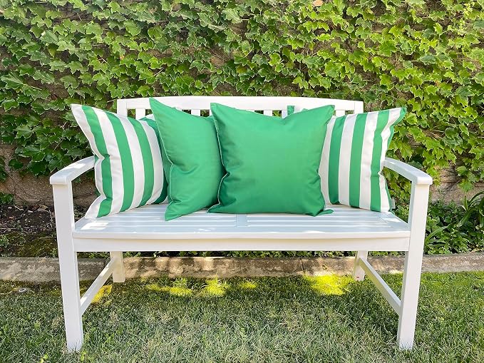 Pack of 2 Outdoor 20''x20'' Waterproof Green Throw Pillow Covers Decorative Square Patio Pillows for Patio Furniture (Amazon)