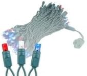 Novelty Lights 100 LED 50ft Red White Blue USA Patriotic String Lights