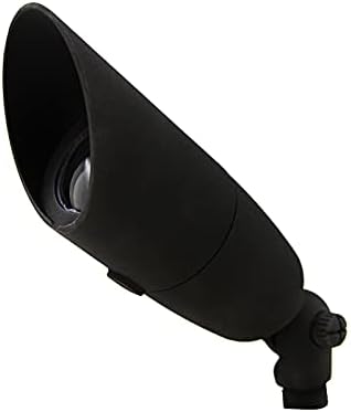8" Outdoor Light Stake in Black Finish - Support Light Fixture Spikes, Universal Use, Resin Materials, Side Wireway (1 - Low Profile Spike with Wireway)