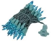 Novelty Lights 11 Feet 50 Bulbs Teal Incandescent Mini Christmas Lights