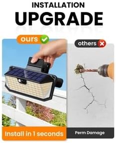 470 LED Clip On Solar Lights Outdoor, Warm White Motion Sensor Lights 2Pack | 1500LM Solar Fence Lights with 300° Wide Angle, 3 Modes, IP65 Waterproof Clip on Solar Security Lights for Fence, Patio, yard