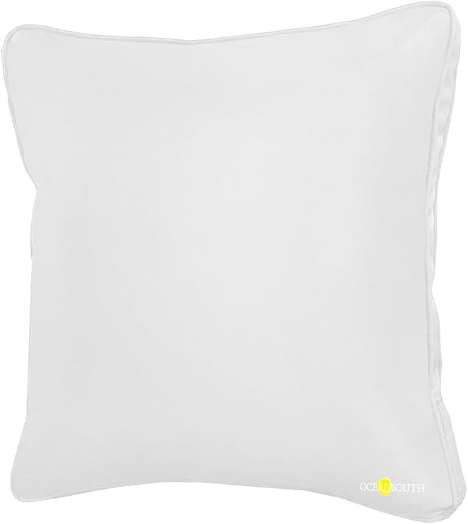 Oceansouth Boat Deck Pillow/Outdoor Waterproof Throw Pillow (White, 16" x 16") Cushion Outdoor Furniture Lumbar Back for Chair Patio seat Cover Chairs Home Decor Pillows Waterproof Bed Cases Garden