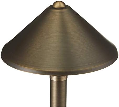 VOLT Conehead 12V Brass Mini Path Light (Bronze) & 3W 2700K G4 LED Bulb | 8-Foot Diameter Illumination, 300 Lumens, Warm White Light, Low Voltage, Ideal for Pathway Walkway Garden Driveway or Patio