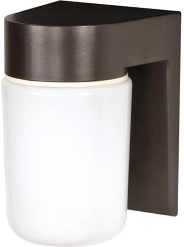 Nuvo Lighting SF77/141 Utility Fixture Die Cast Aluminum Durable Outdoor Wall Mount Porch and Patio Light with White Glass Globe, Bronzotic