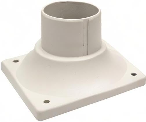 Pier Mount Base, Fits 3" Post Light, Rustproof and Thick Aluminum | Pole Light Adapter, 2.6mm Thick, Waterproof, Anti-rust, 6.1"Wx6.1"Dx4.02"H, White, 2 Pack