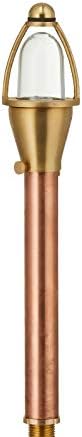 VOLT Conehead 12V Copper Mini Path Light & 3W 2700K G4 LED Bulb | 8-Foot Diameter Illumination, 300 Lumens, Warm White Light, Low Voltage, Ideal for Pathway Walkway Garden Driveway or Patio