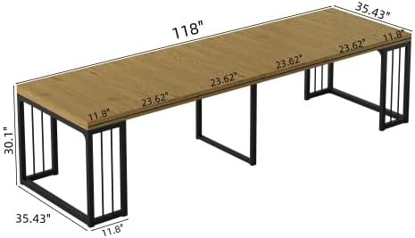 23.6" - 118" Extendable Dining Room Table, Modern Extra Long Folding Dining Tables for 2-10 People, Outdoor Patio Furniture Set, Adjustable Kitchen Dinner Table, Wild Oak