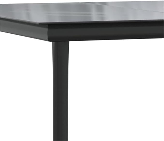Bowery Hill 5-Piece Steel Patio Dining Set, Black Finish, Glass Table and Poly Rattan Chairs, Durable Outdoor Garden Furniture, Comfortable Seating, Modern Style for Backyard, Balcony, or Family Meals