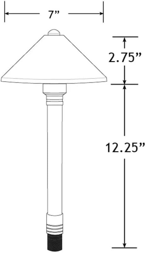 VOLT Conehead 12V Brass Mini Path Light (Bronze) & 3W 2700K G4 LED Bulb | 8-Foot Diameter Illumination, 300 Lumens, Warm White Light, Low Voltage, Ideal for Pathway Walkway Garden Driveway or Patio