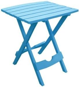 Adams QuikFold Pool Blue Classic Adirondack Rectangular Polypropylene Folding Side Table