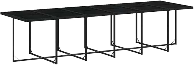 17-Piece Outdoor Rattan Dining Set with Cushions, Large Patio Furniture Set for 16 People, Table, 12 Chairs, 4 Stools, Tempered Glass Top, Backyard Garden Terrace, Black and Cream