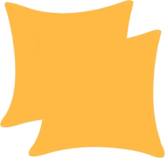 Pack of 2 Outdoor Waterproof Pillow Covers Decorative Throw Pillow Covers Furniture Cushion Cases Spring for Chair Patio Garden Couch Tent Balcony Sofa, Yellow, 12"x20"