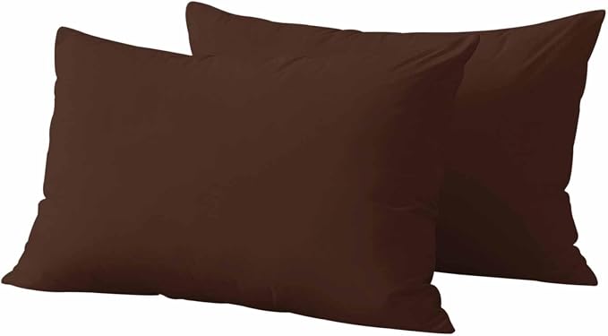 Lumbar Pillow Covers 12 x 20 Inches, Brown Pure Color Waterproof Throw Pillow Cover Set of 2, Aesthetics Contemporary Luxury Decorative Rectangle Cushion Covers for Patio/Couch/Garden