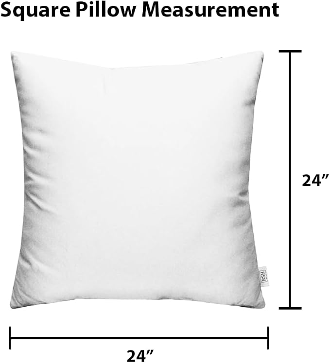 RSH DECOR Square Throw Pillows Set of 4, 24" x 24", Outdoor Pillows Waterproof, Outdoor Pillow Covers, Pillow Covers for Couch, Fenbrook Blue, Made in USA