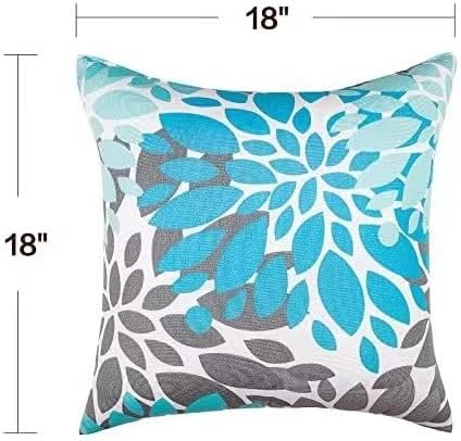 JMGBird Outdoor Pillow Covers 18x18 Throw Pillow Covers | outdoor pillows waterproof Blue Mandala Outdoor Patio Pillows for Patio Furniture