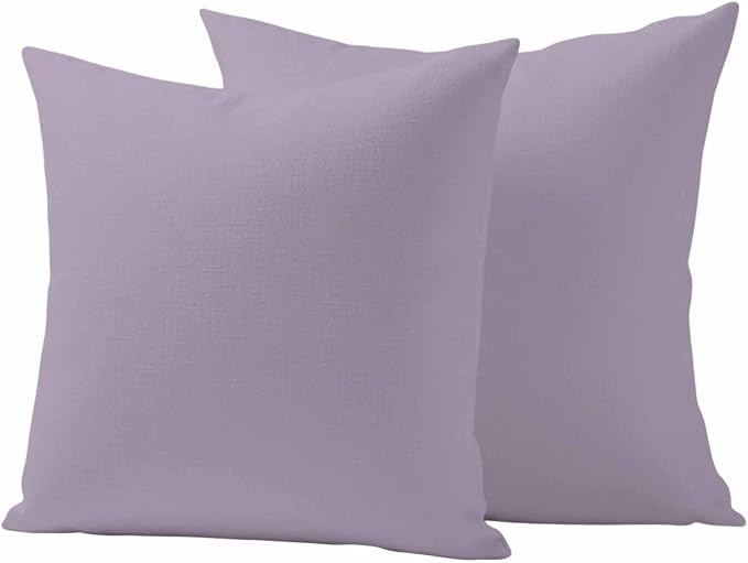 Outdoor Pillow Covers 20 x 20 Inches, Purple Solid Color Waterproof Throw Pillow Cover Set of 2, Aesthetics Contemporary Luxury Decorative Square Cushion Covers for Patio/Couch/Garden