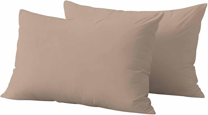 Lumbar Pillow Covers 12 x 20 Inches, Beige Solid Color Waterproof Throw Pillow Cover Set of 2, Aesthetics Contemporary Luxury Decorative Rectangle Cushion Covers for Patio/Couch/Garden