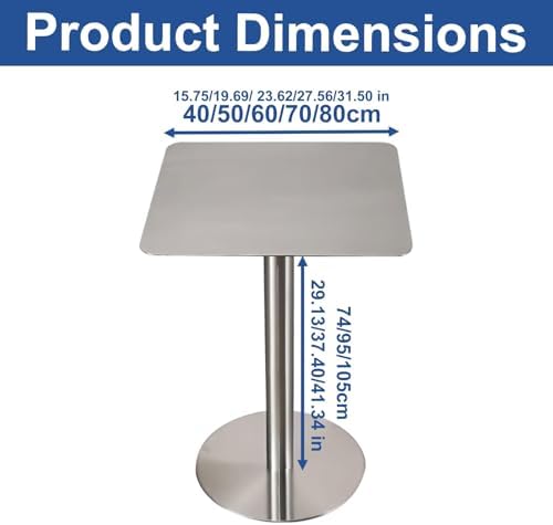 Modern Industrial Small Dining Table, Easy to Clean Bar Table for Outdoor Bistro, Pub, Bubble Tea Shops & Cafes - 50x50x75cm, Perfect for Compact Spaces