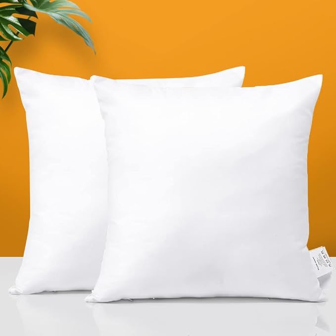OTOSTAR Premium Outdoor Waterproof Throw Pillow Inserts 20 x 20 Inches Water Resistant Pillow Inserts Square Decorative Pillows for Couch Sham Cushion Stuffer Garden Furniture Patio Bench,Pack of 2