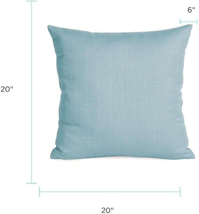 Howard Elliott Collection Fluffy Square Throw Pillow, Premium Stuffer Decorative Comfortable Sleeper Cushion, Soft Square Pillow Insert for Bedroom, Couch & Sofa, 20 x 20 Inch, Sterling Breeze