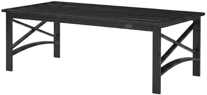 Outdoor Coffee Table Brown with Oil Rubbed Bronze Finish, Modern Design, Sturdy Metal Frame, Suitable for Various Weather Conditions, Ideal for Patio and Garden Spaces