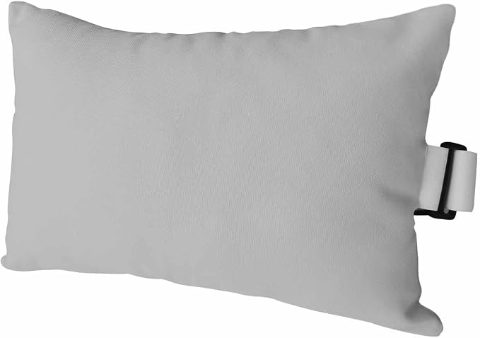 DecorLovee Grey Outdoor Recliner Pillows for Head, Modern Pure Gray Waterproof Chair Pillow with Elastic Stripe, Farmhouse Chaise Lounge Headrest Pillow for Patio/Beach/Pool 1Pack, 11"x16"