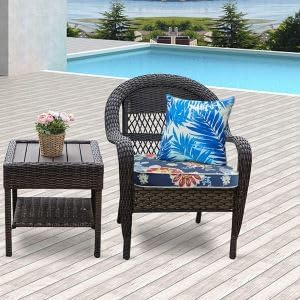 Outdoor Throw Pillows - Decorative Pillows with Insert Included Set of 2 Outdoor Pillows for Patio Furniture 18x18 Inch