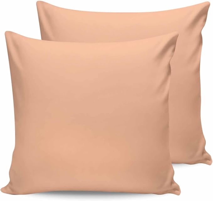 Outdoor Waterproof Throw Pillow Covers Set of 2 Peach Fuzz Pink Pillowcases 18x18 Inches Solid Color Patio Decorative Pillows Cushion Case Patio Pillows for Couch Bed Chair Garden